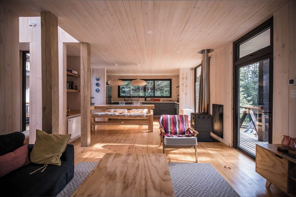 integrated kitchen, dining room and living room