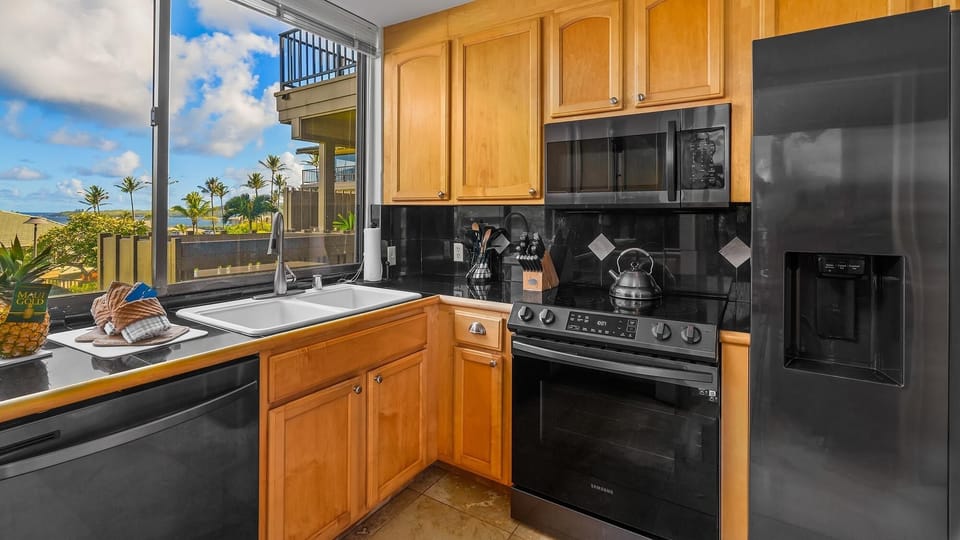 Kapalua Bay Villas #11G4 - Ocean View Kitchen - Parrish Maui