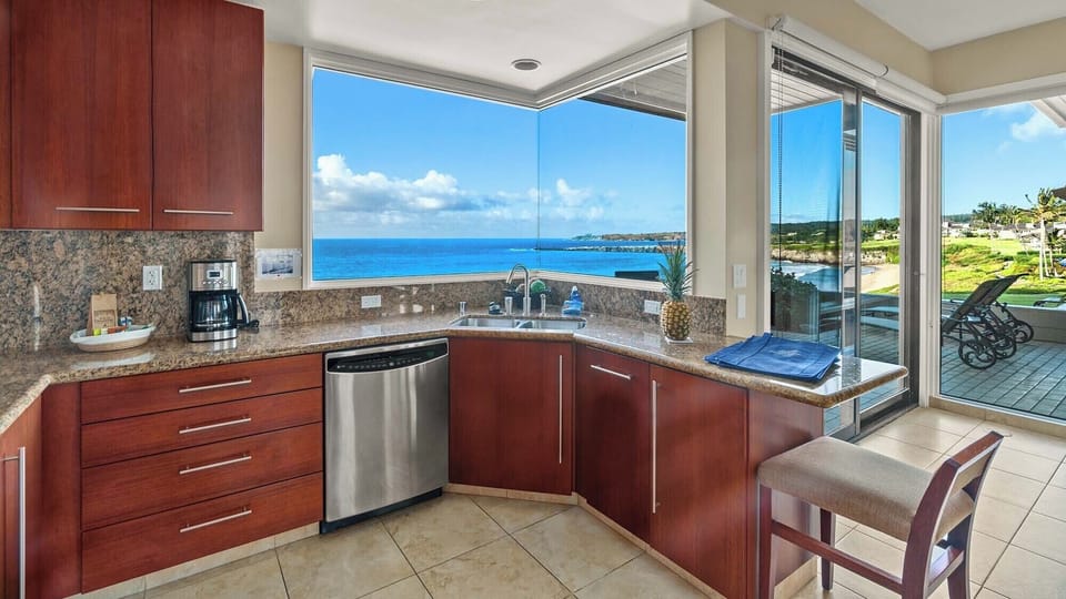 Kapalua Bay Villas #21G4 - Ocean & Beach View Kitchen - Parrish Maui