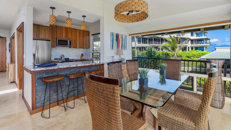 Kapalua Bay Villas #29B2 - Dining Room & Kitchen - Parrish Maui