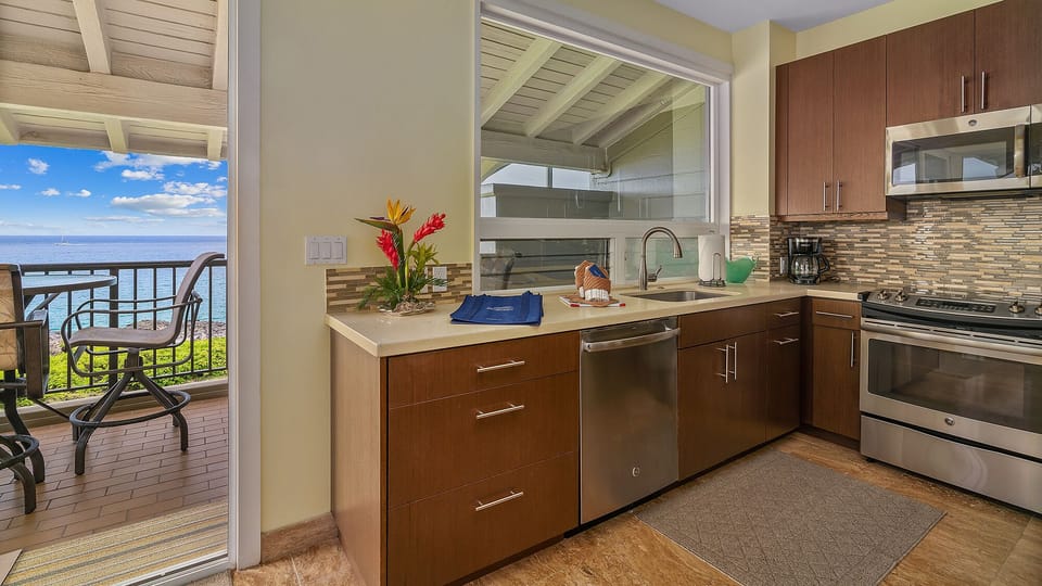 Kapalua Bay Villas #30B1 - Ocean View Kitchen - Parrish Maui
