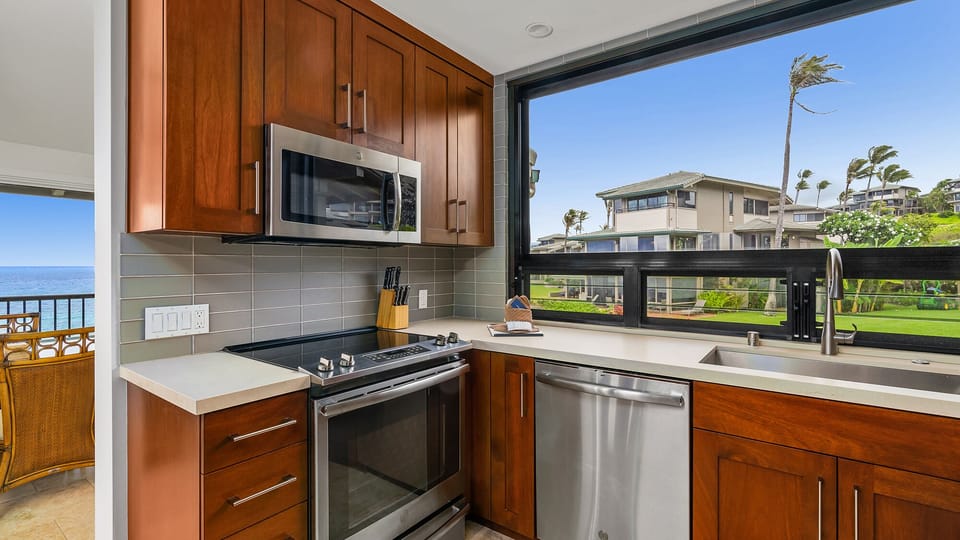 Kapalua Bay Villas #30B3 - Ocean View Kitchen - Parrish Maui