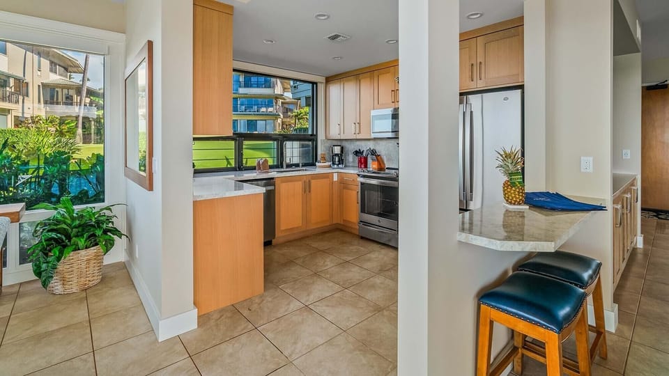 Kapalua Bay Villas #30G4 - Kitchen & Breakfast Bar - Parrish Maui