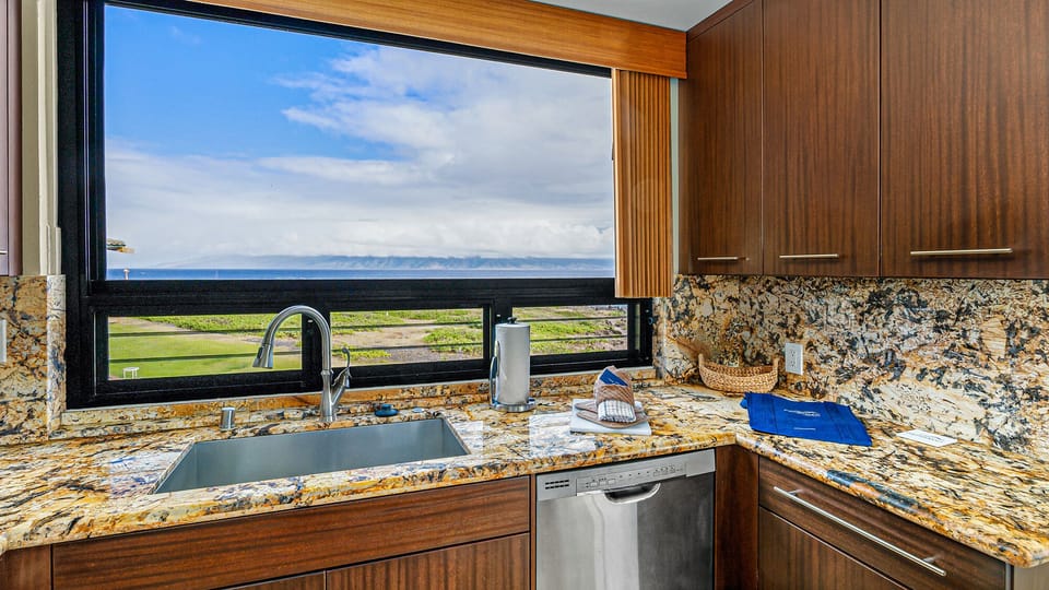 Kapalua Bay Villas #34B2 - Ocean View Kitchen - Parrish Maui