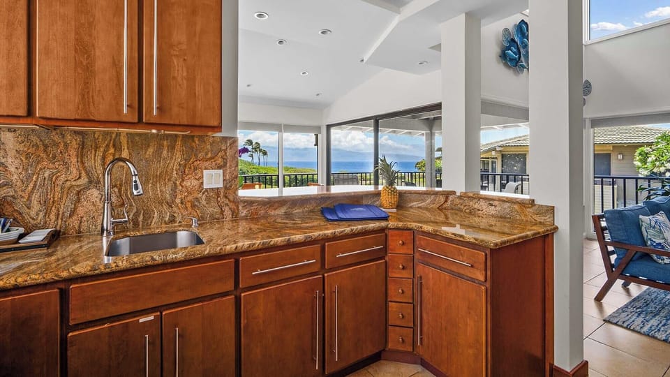 Kapalua Bay Villas #38B2 - Ocean & Molokai View Kitchen - Parrish Maui