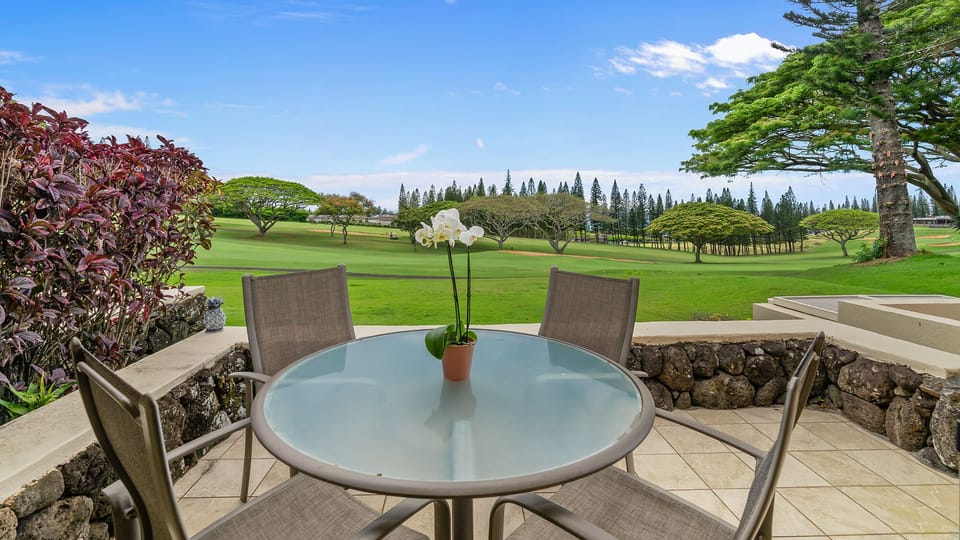 Kapalua Golf Villas #15P78 - Dining Lanai Golf Course View - Parrish Maui
