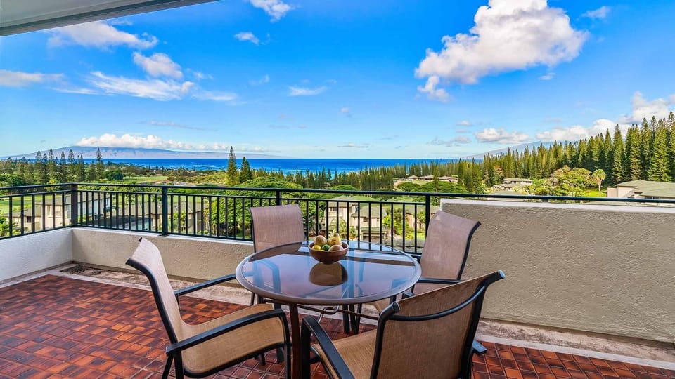Kapalua Golf Villas #23V3 - Ocean & Island View Dining Lanai -  Parrish Maui
