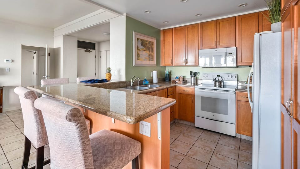 Kapalua Golf Villas #23V3 - Fully Equipped Kitchen & Breakfast Bar -  Parrish Maui