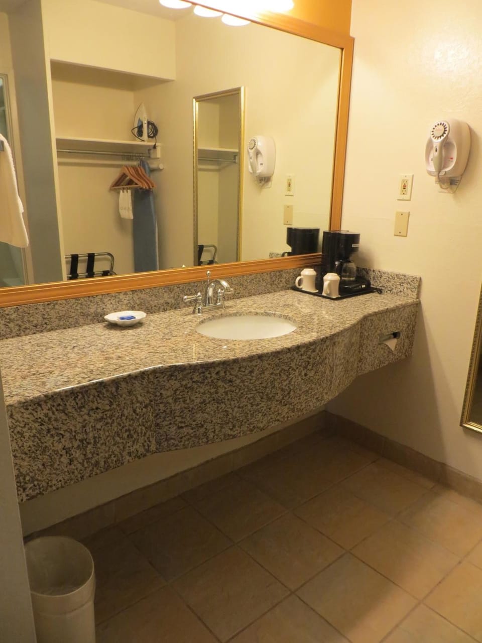 Hair dryer, towels