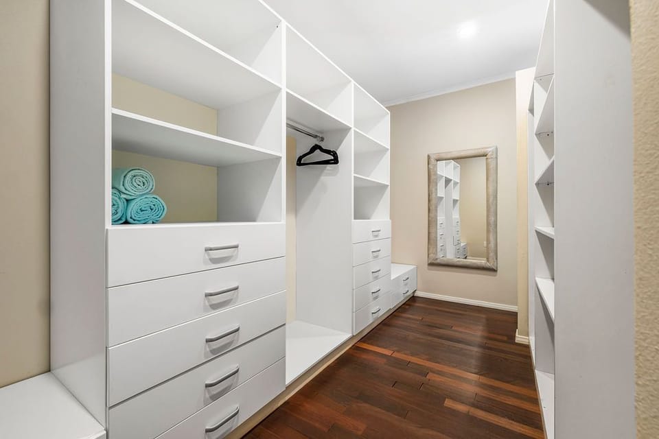 A large closet for all your clothes.