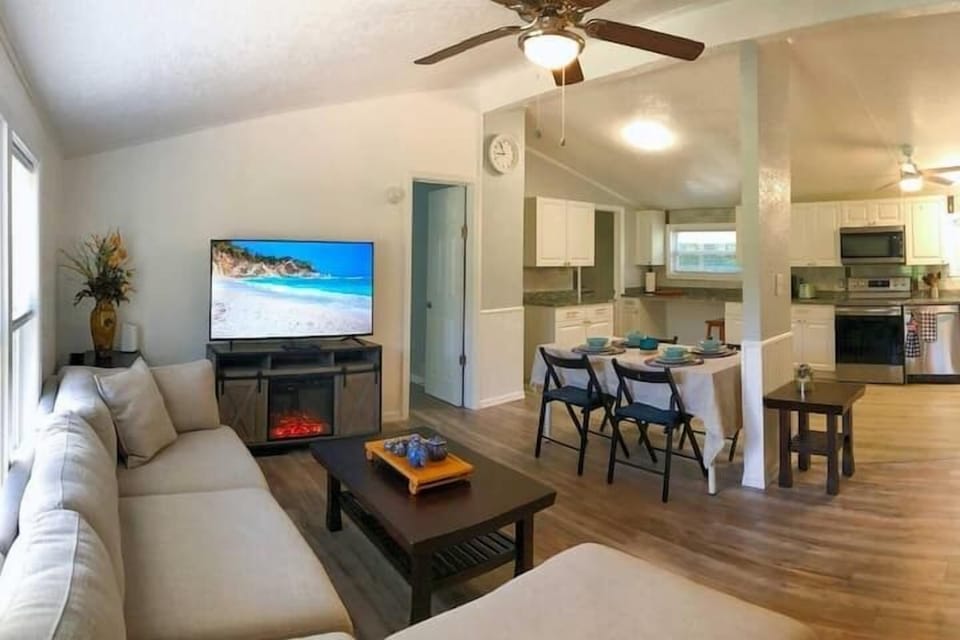 Comfortable couch and 55" TV with Xfinity cable
