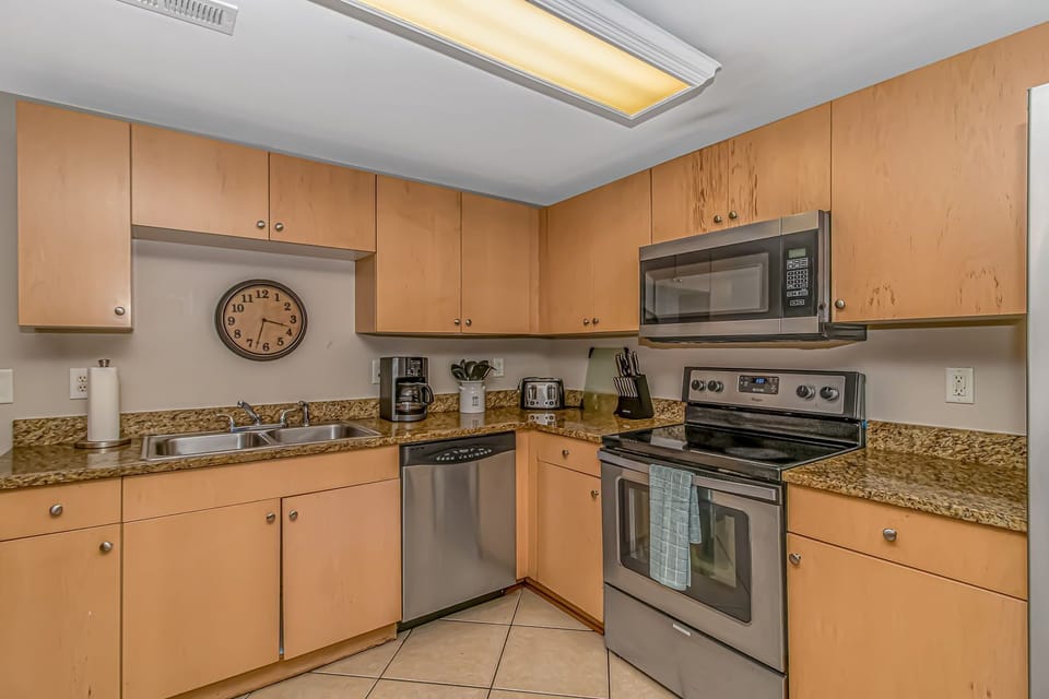 Kitchen is fully stocked with everything you need to cook and enjoy your meals.