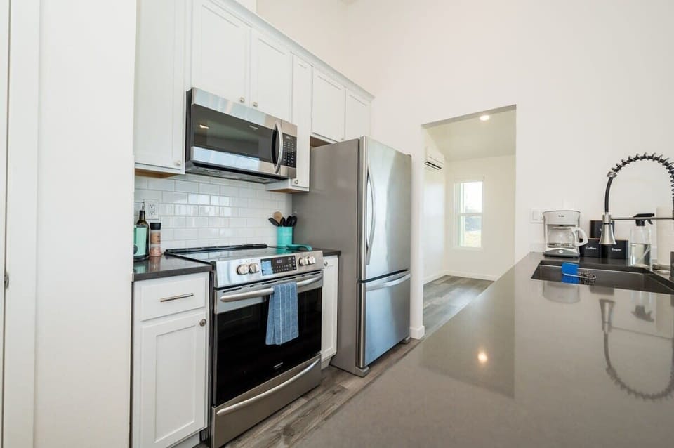 Stainless steel kitchen appliances