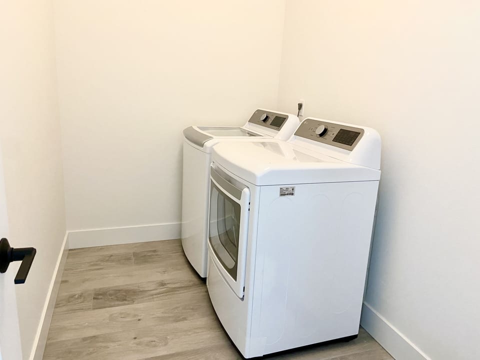 Full size washer and dryer.