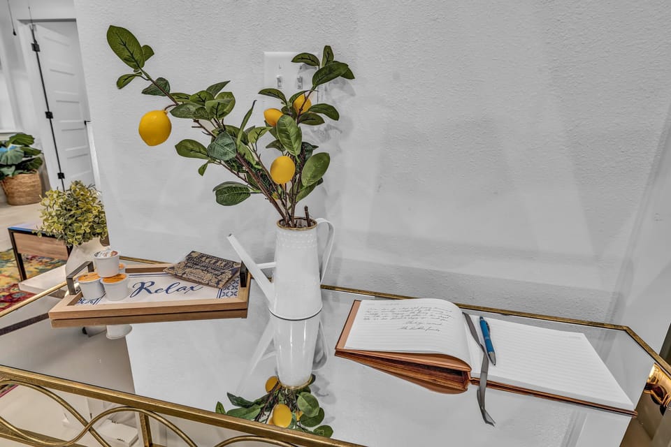 Entry table downstairs 