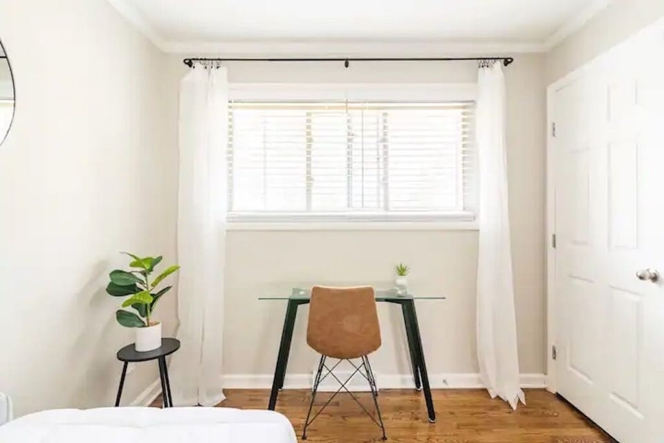 This room gets plenty of natural light for your virtual work days!