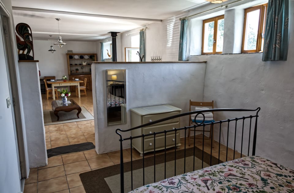 Gite 2 view from bedroom to large spacious living area