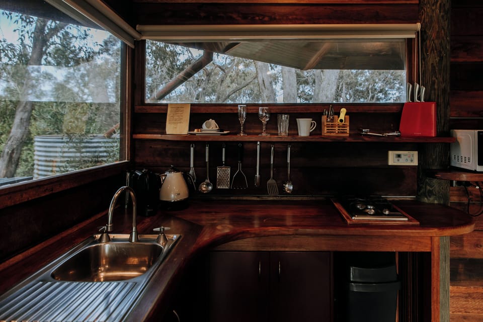 Signature Cabin | Private kitchen | Espresso maker, coffee/tea maker, full-size fridge, microwave
