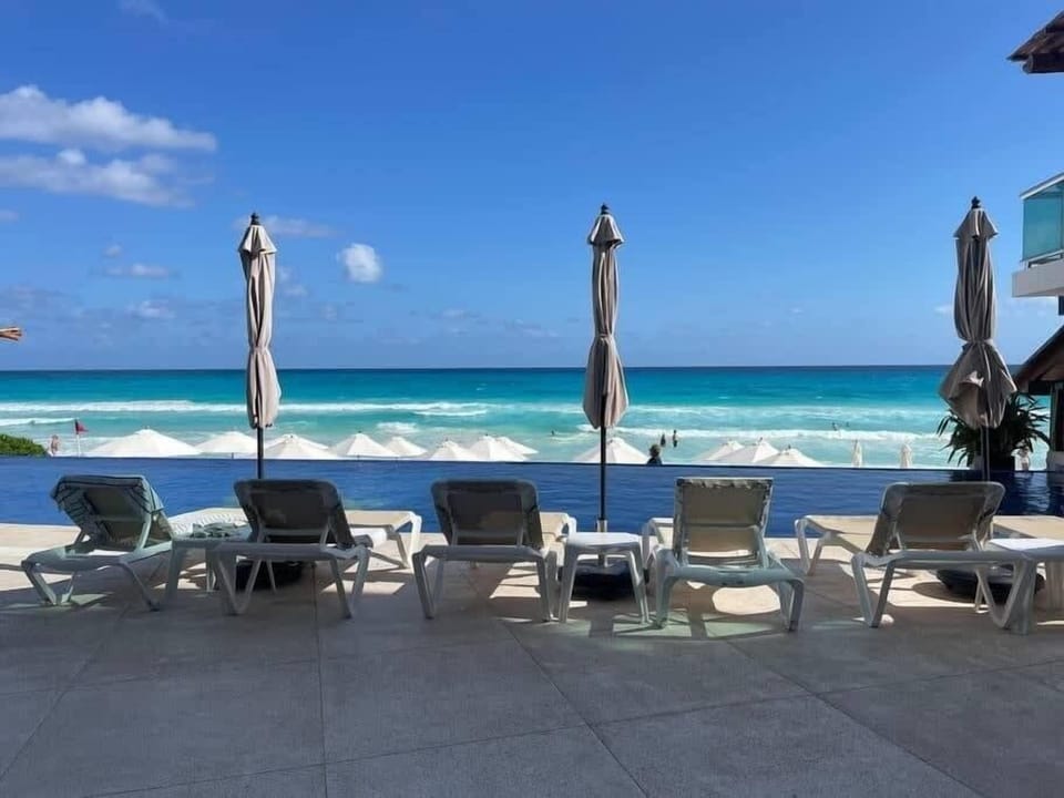 Panoramic ocean view from the private balcony
