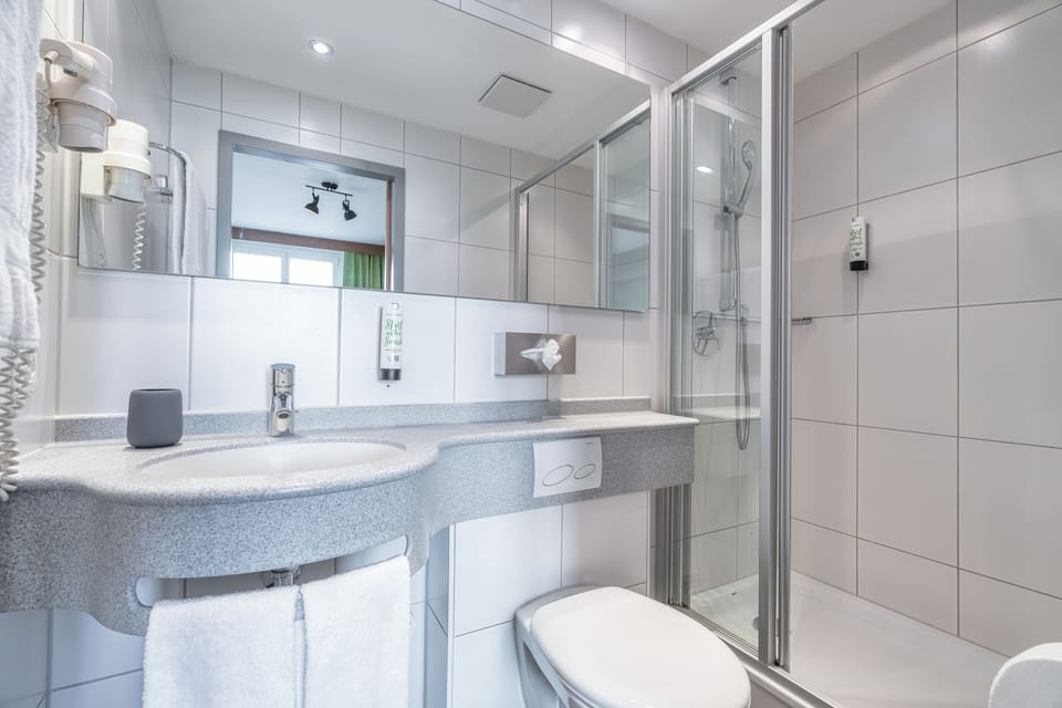 Standard Double or Twin Room | Bathroom | Hair dryer, towels, soap, shampoo