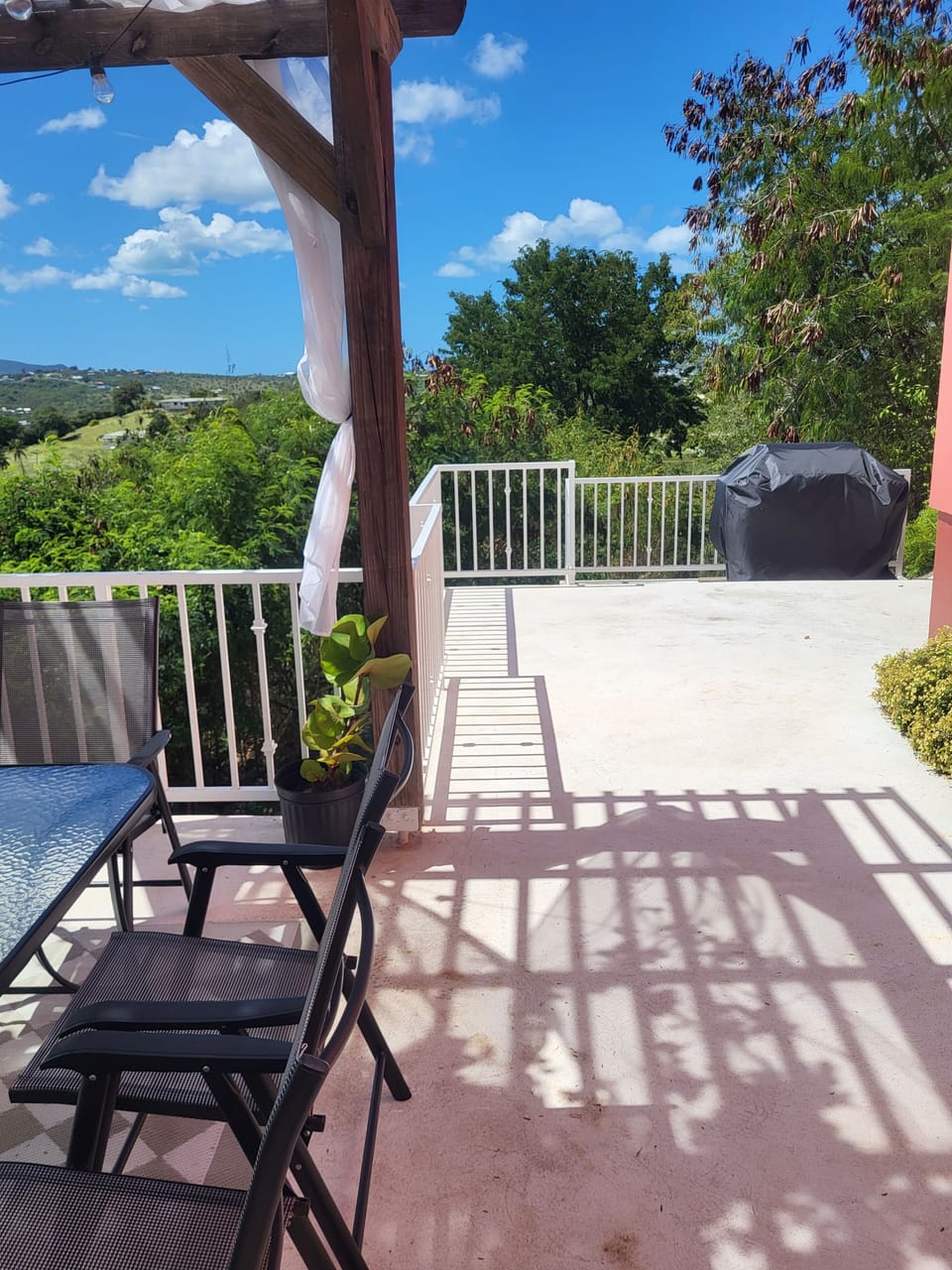 Grill on outdoor patio