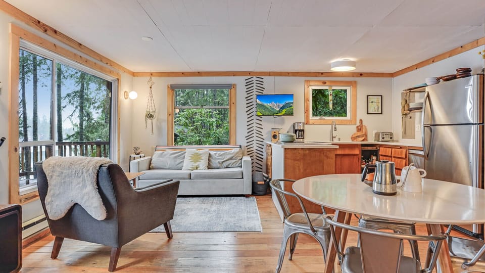 Open concept living in our cozy cabin!