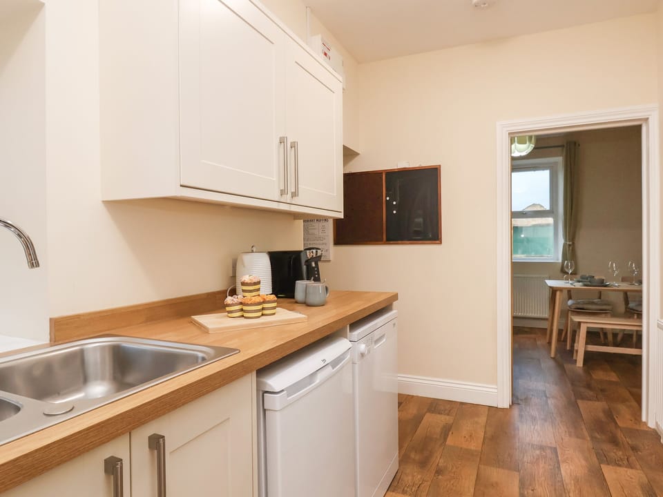Fridge, dishwasher, electric kettle, toaster