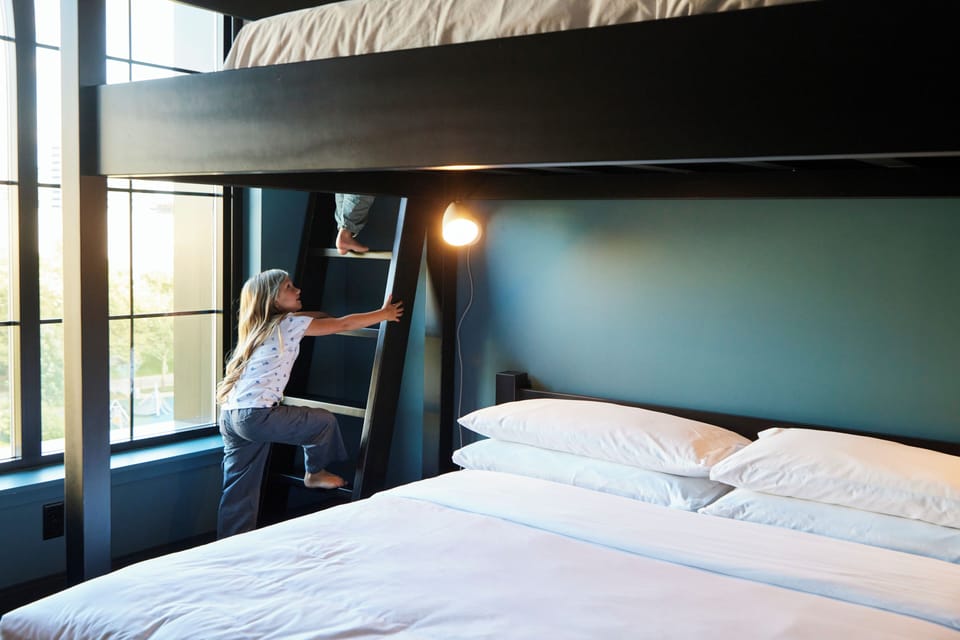 The Bunks, 1 King, 1 Full Upper | Premium bedding, down comforters, pillowtop beds, in-room safe