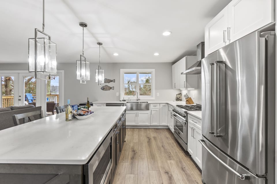 Updated kitchen with large island - perfect for enteratining!