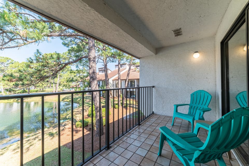 The main patio is covered and very private.