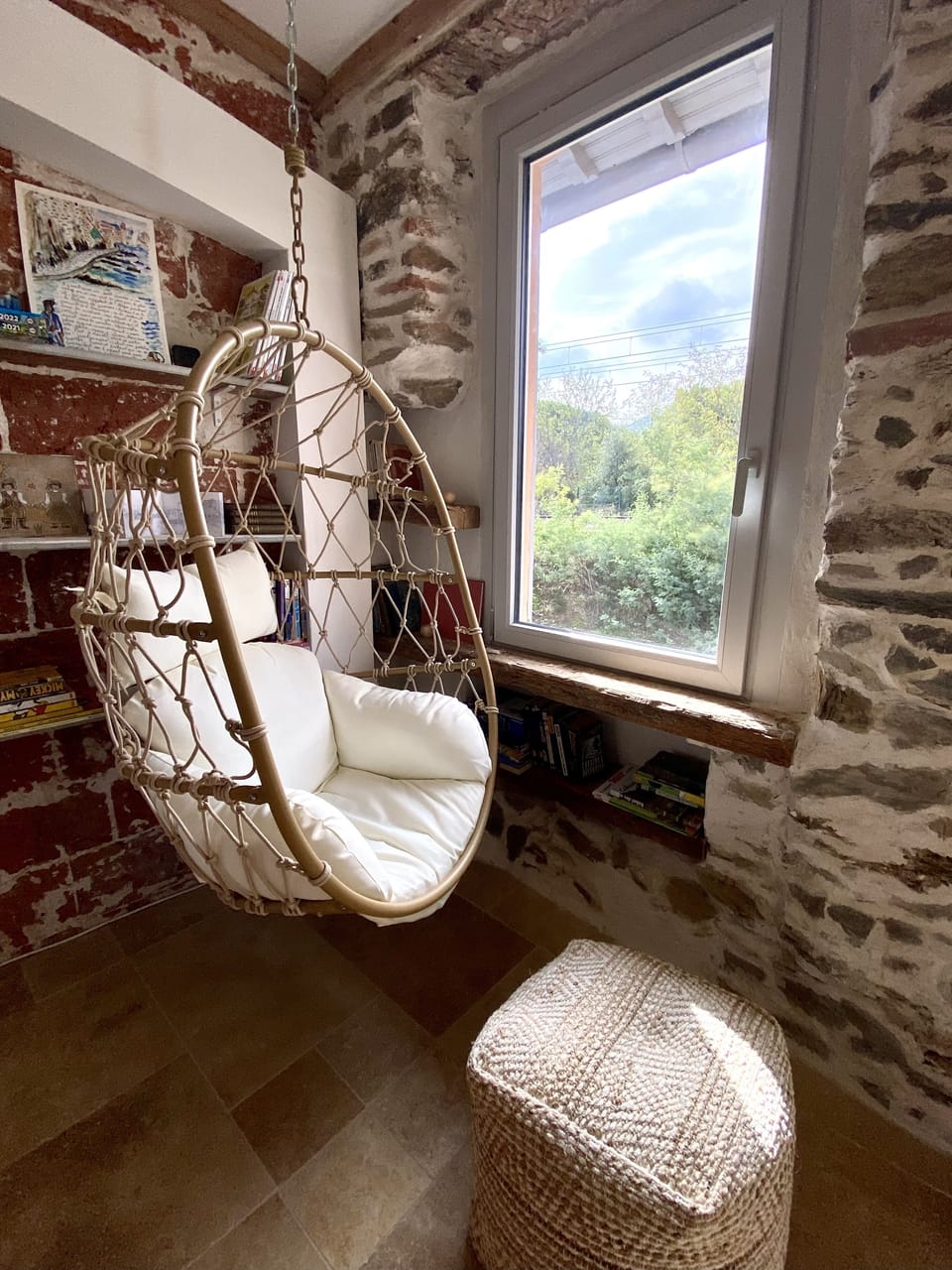 Hanging swing in the living room