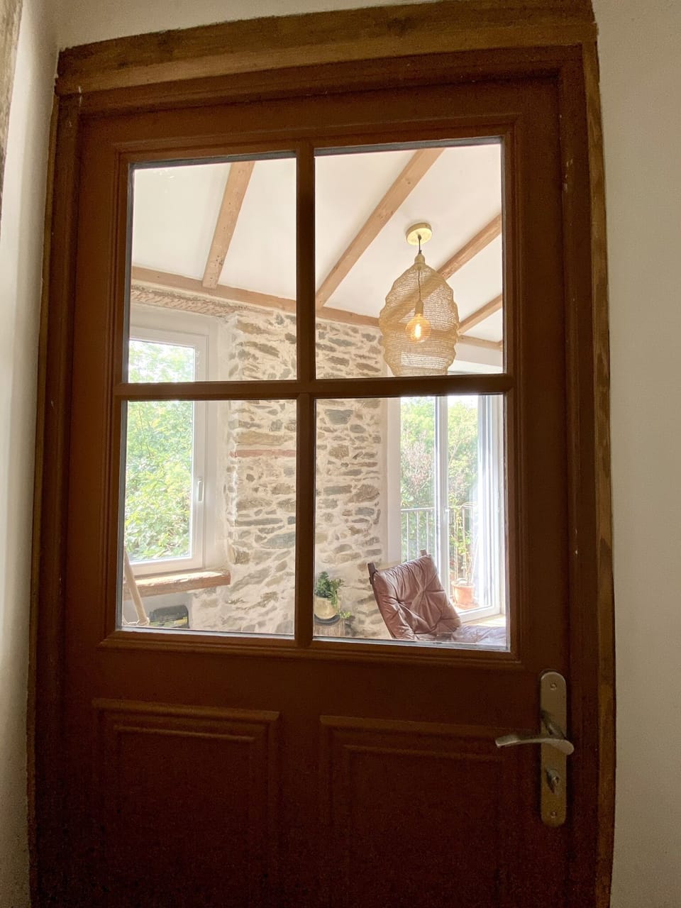 Sunny apartment door