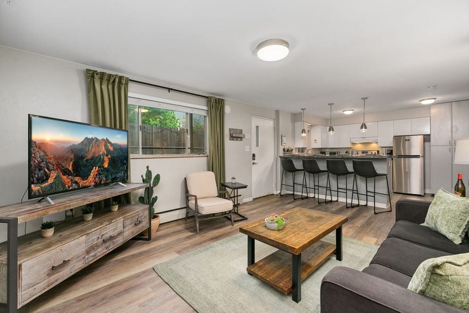 Condo, Multiple Beds, Patio, Garden View (220 Peterson St Unit 4) | Living area | 50-inch flat-screen TV with digital channels