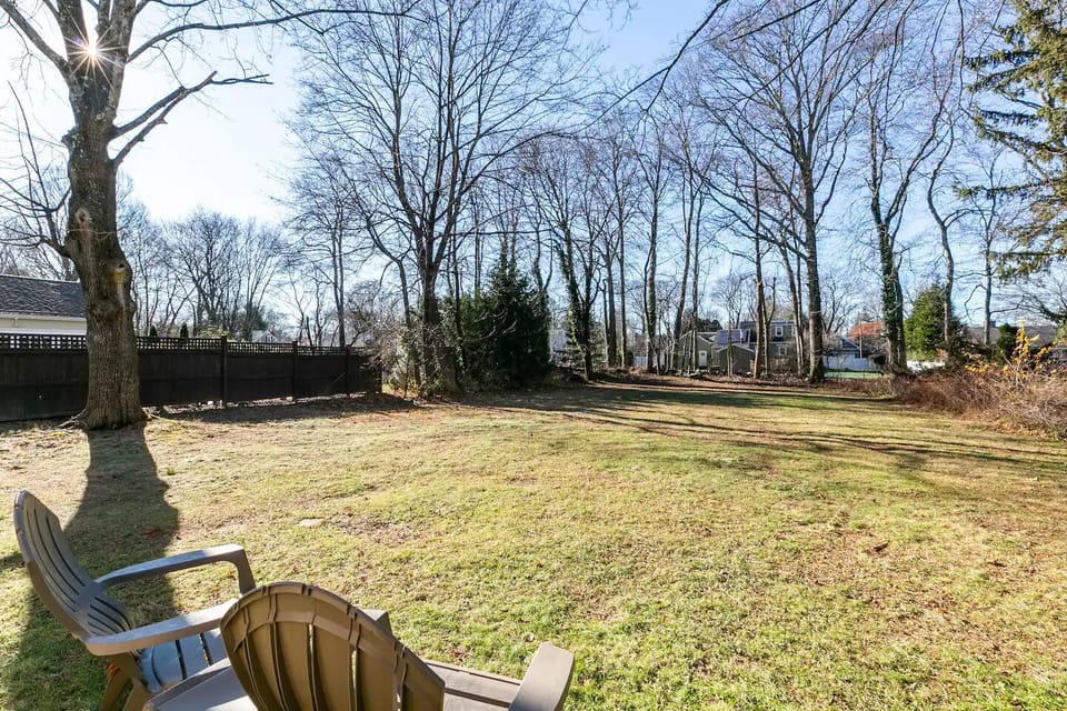 1/3 acre flat yard. 