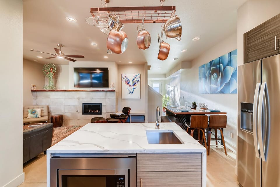 House, Multiple Beds, Patio, Garden View (844 Jerome St. (Unit 1)*) | Private kitchen | Fridge, microwave, oven, stovetop