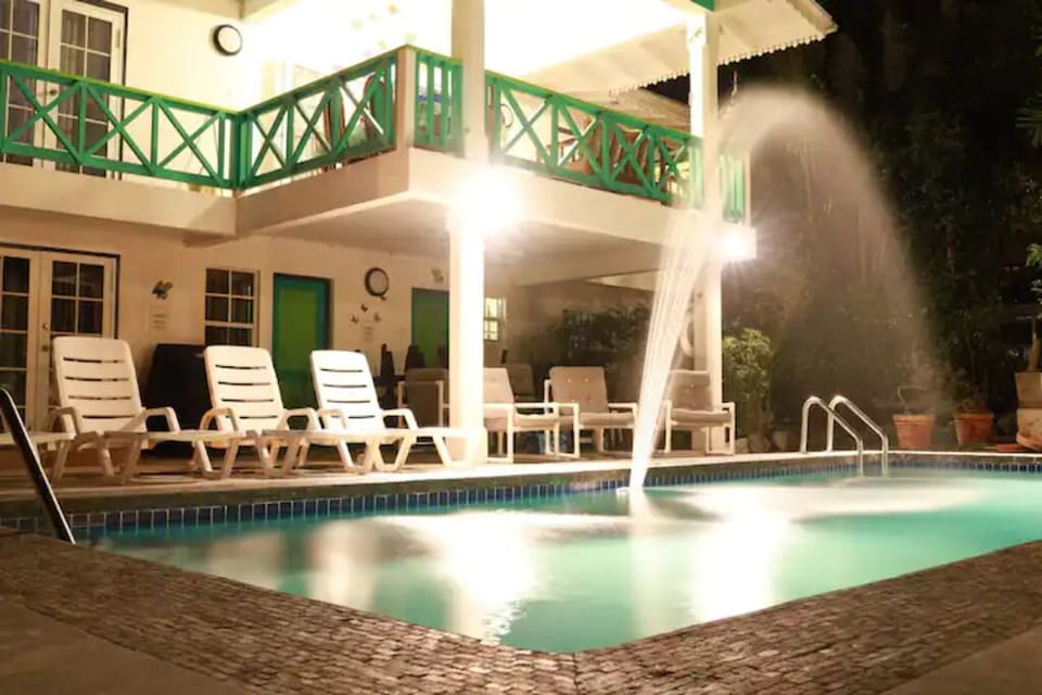 Poolside at night 