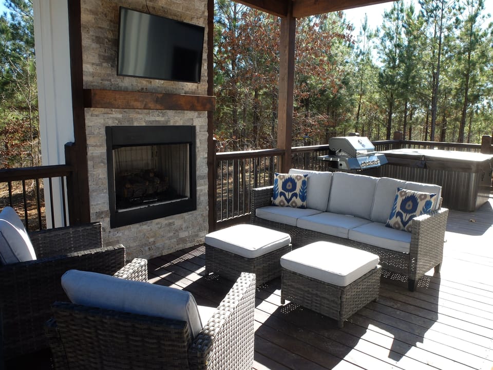 Watch the game, relax in the hot tub and have fun playing games