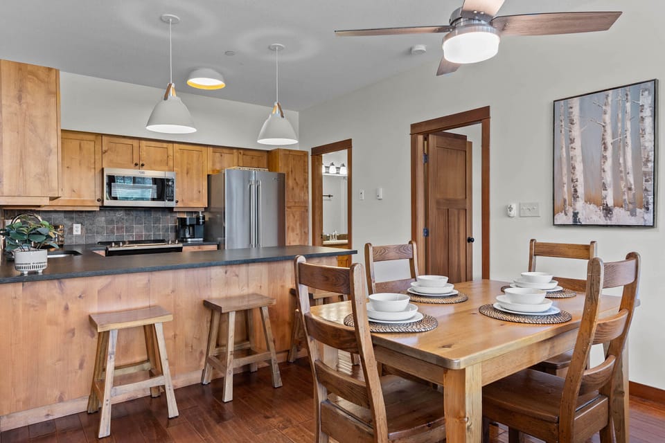 Dining and kitchen
