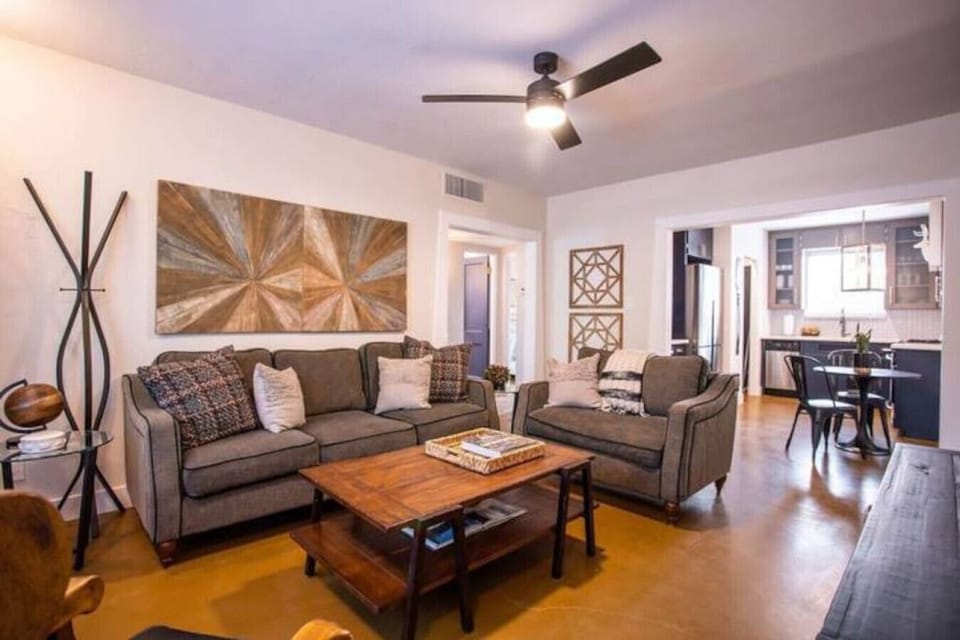 Bright main living area that flows easily into the dining and kitchen space.