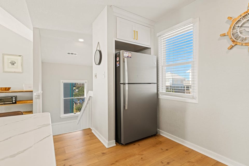 Full Size Refrigerator in Kitchen on Third Level