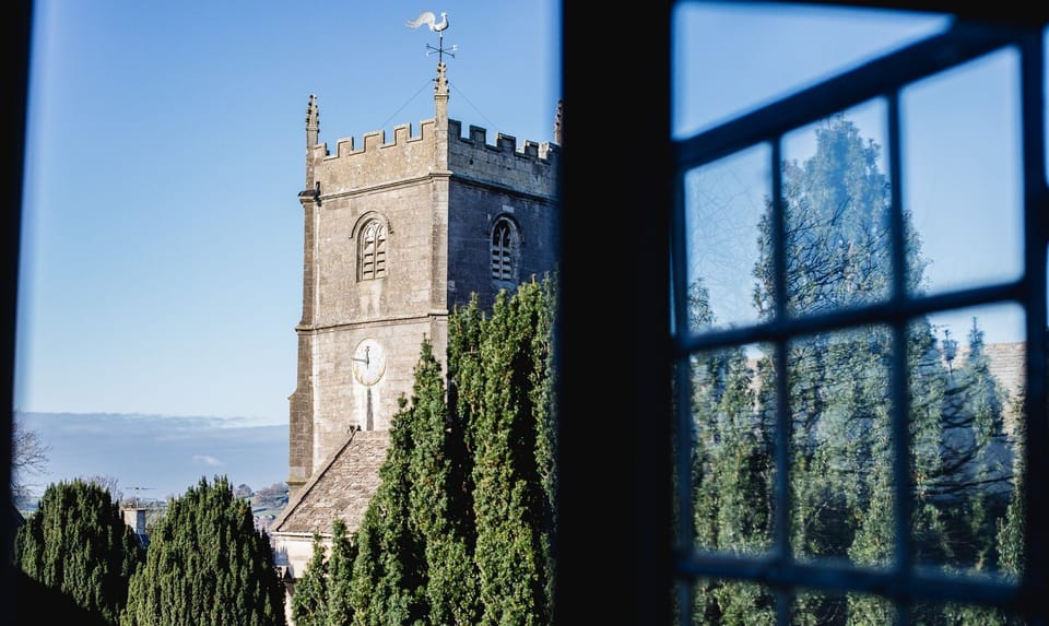 Church View from Bedroom Two, Rose Cottage Rodborough, Bolthole Retreats