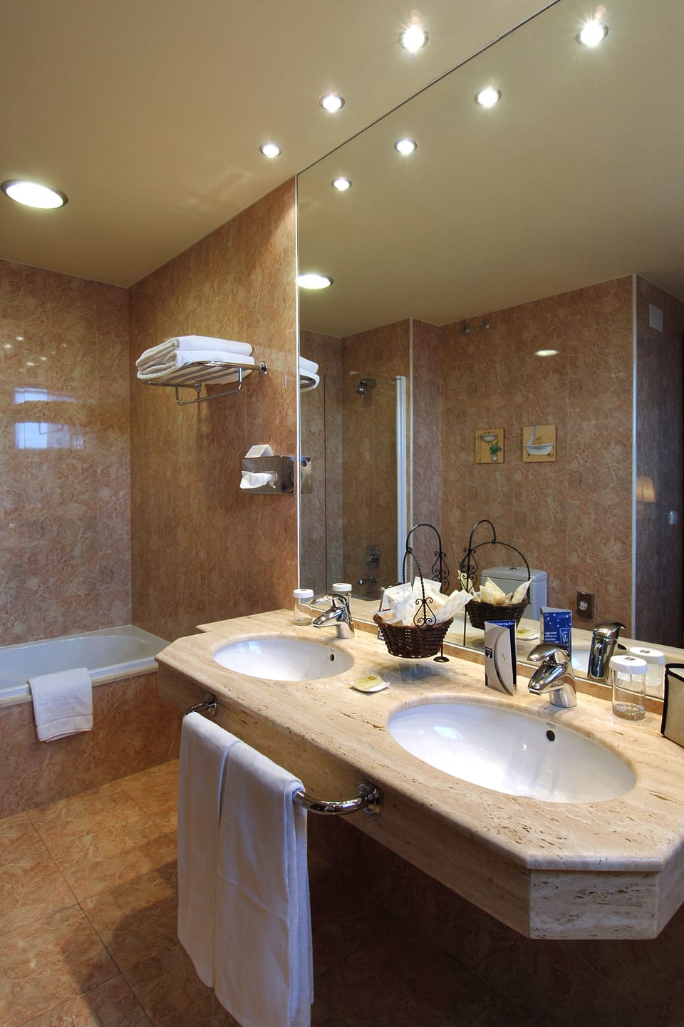 Free toiletries, hair dryer, towels
