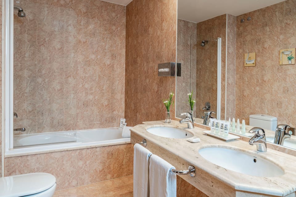 Free toiletries, hair dryer, towels