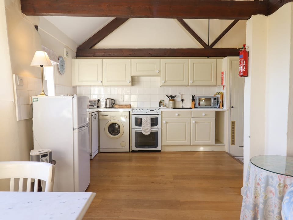 Fridge, dishwasher, electric kettle, toaster