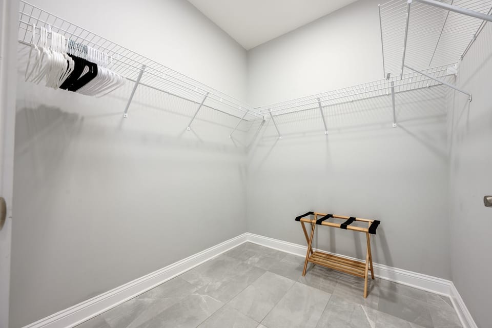 Large walk in closet for the master bedroom.