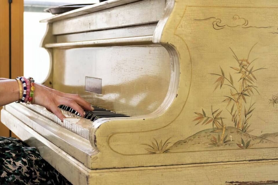 Antique hand-painted piano