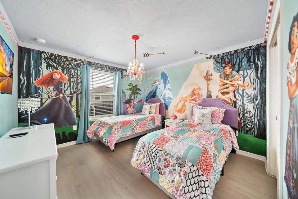 Playful themed bedroom designed to spark imagination and fun for kids.