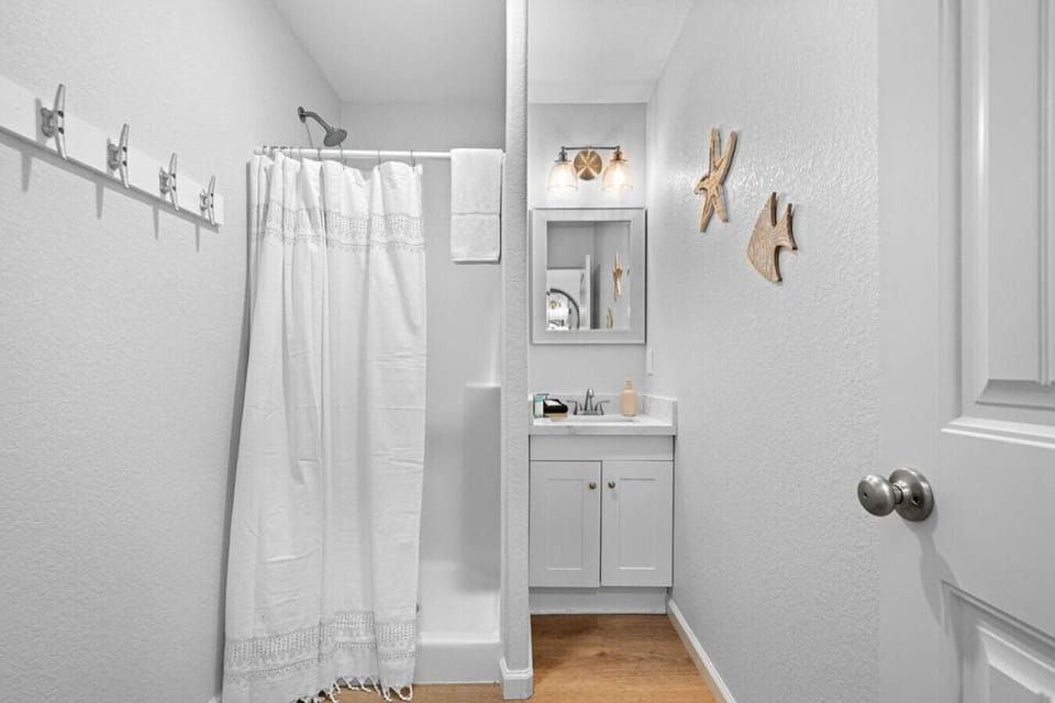 This bathroom is shared by several bedrooms