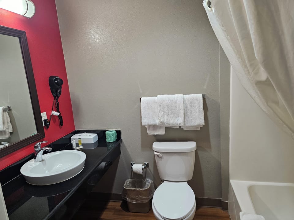 Free toiletries, hair dryer, towels, soap