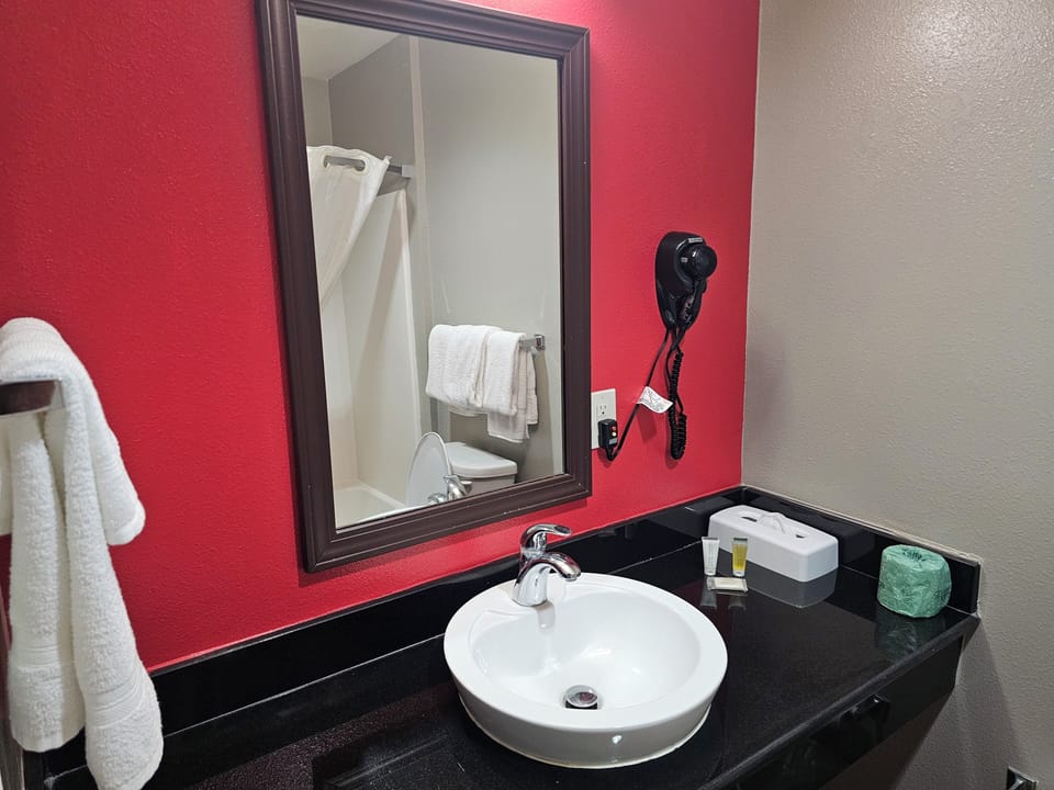 Free toiletries, hair dryer, towels, soap